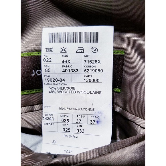 46XL orange Black Tooth Check SILK WOOL Tweed SportCoat Blazer Jacket J. Abboud - Picture 7 of 7